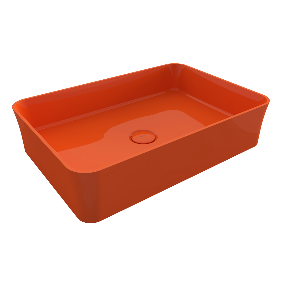 Bocchi Slim Line Dikdörtgen İnce Kenar Lavabo 55x38 cm Parlak Turuncu