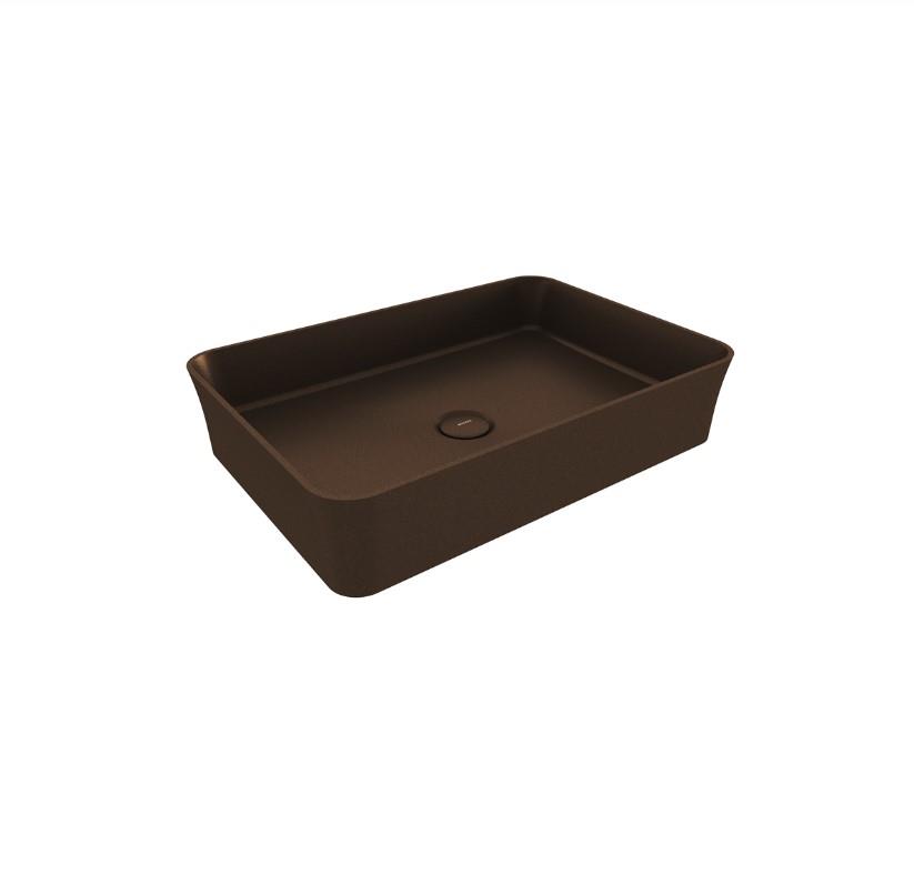 Bocchi Slim Line Dikdörtgen İnce Kenar Lavabo 55x38 cm Mat Bronz