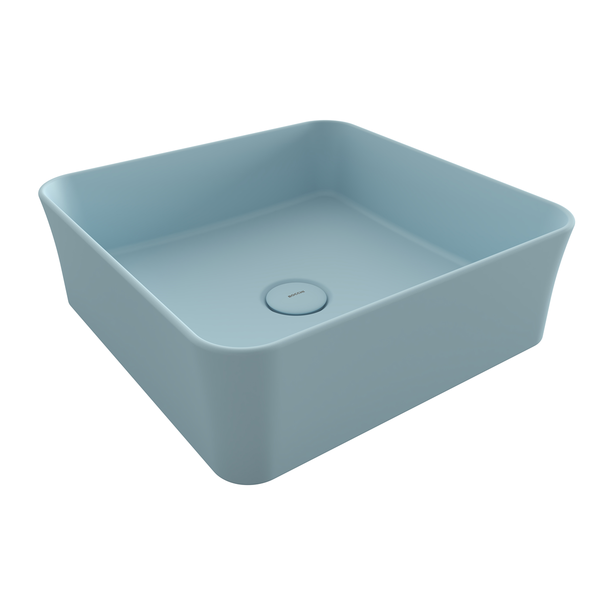 Bocchi Slim Line Kare Lavabo 38x38 cm Mat Buz Mavisi