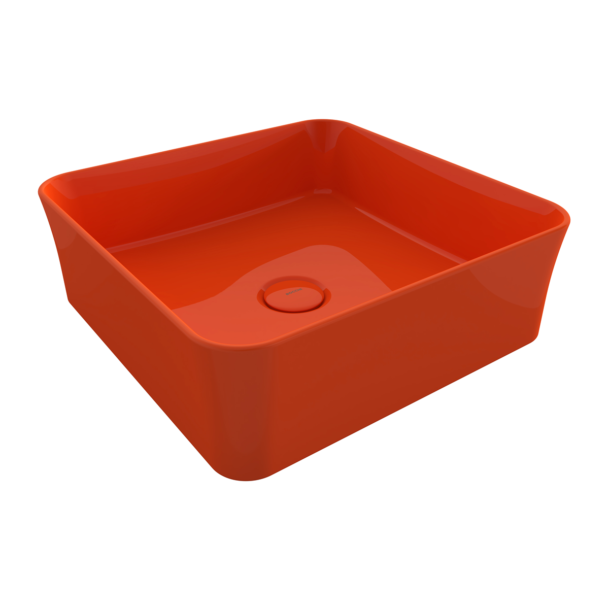 Bocchi Slim Line Kare Lavabo 38x38 cm Parlak Turuncu