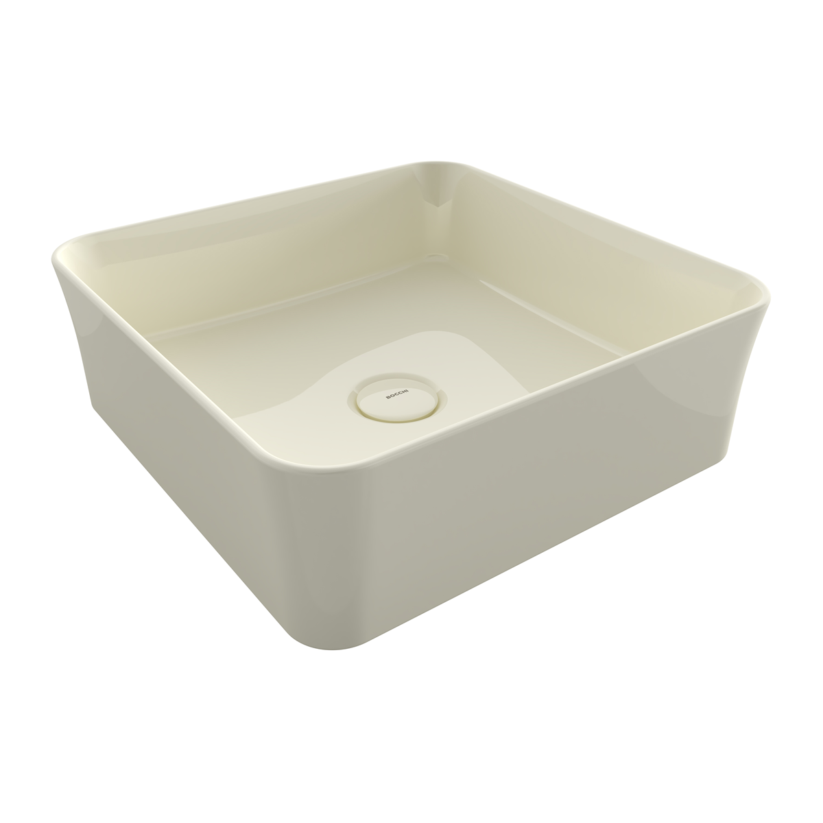 Bocchi Slim Line Kare Lavabo 38x38 cm Parlak Bisküvi