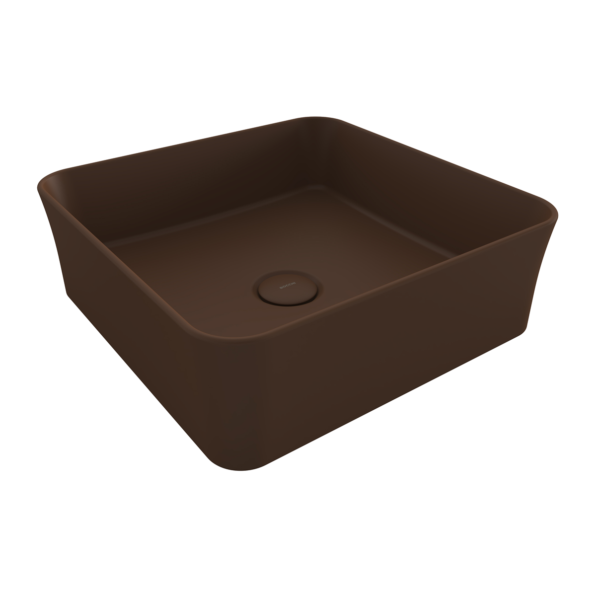 Bocchi Slim Line Kare Lavabo 38x38 cm Mat Kahve