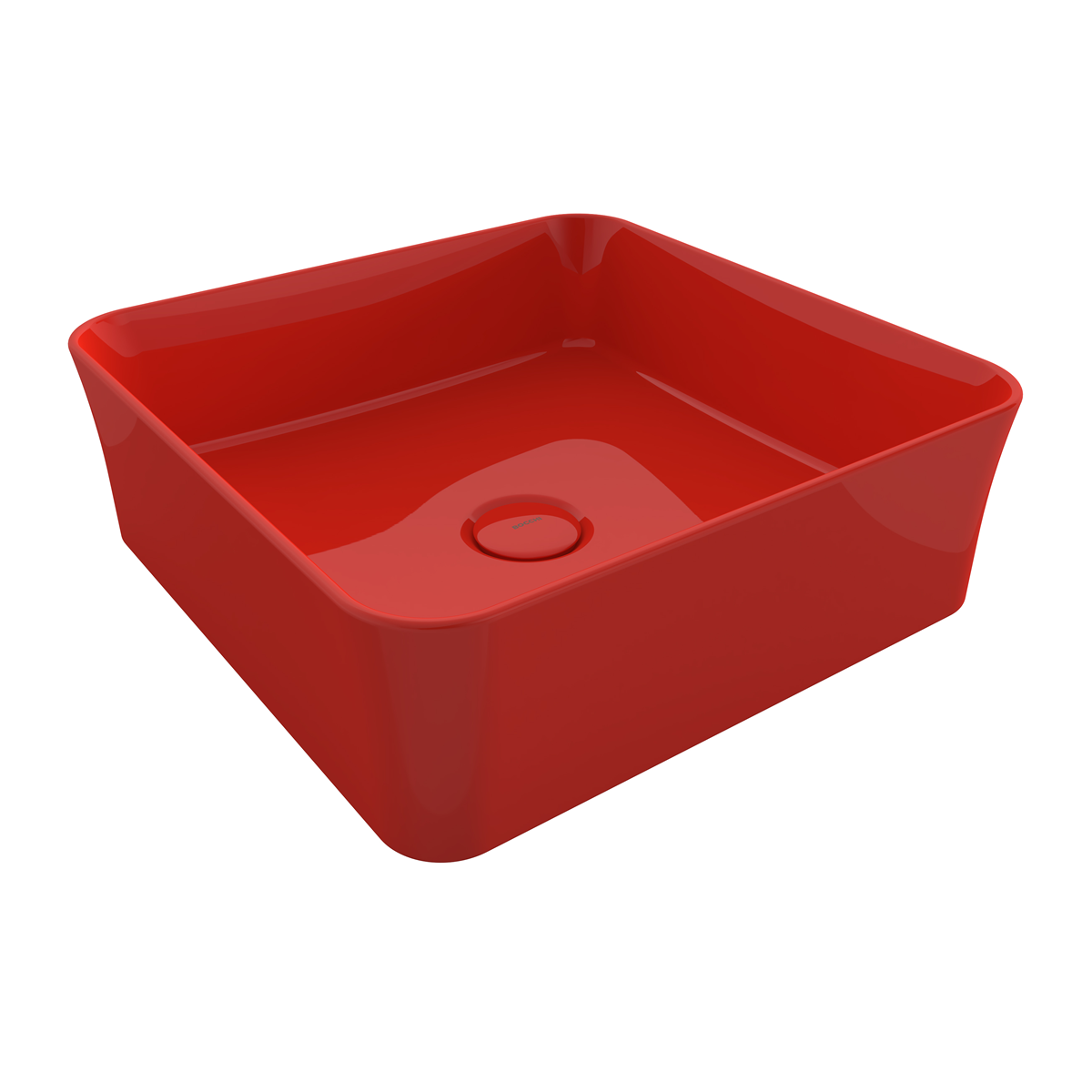 Bocchi Slim Line Kare Lavabo 38x38 cm Parlak Kırmızı