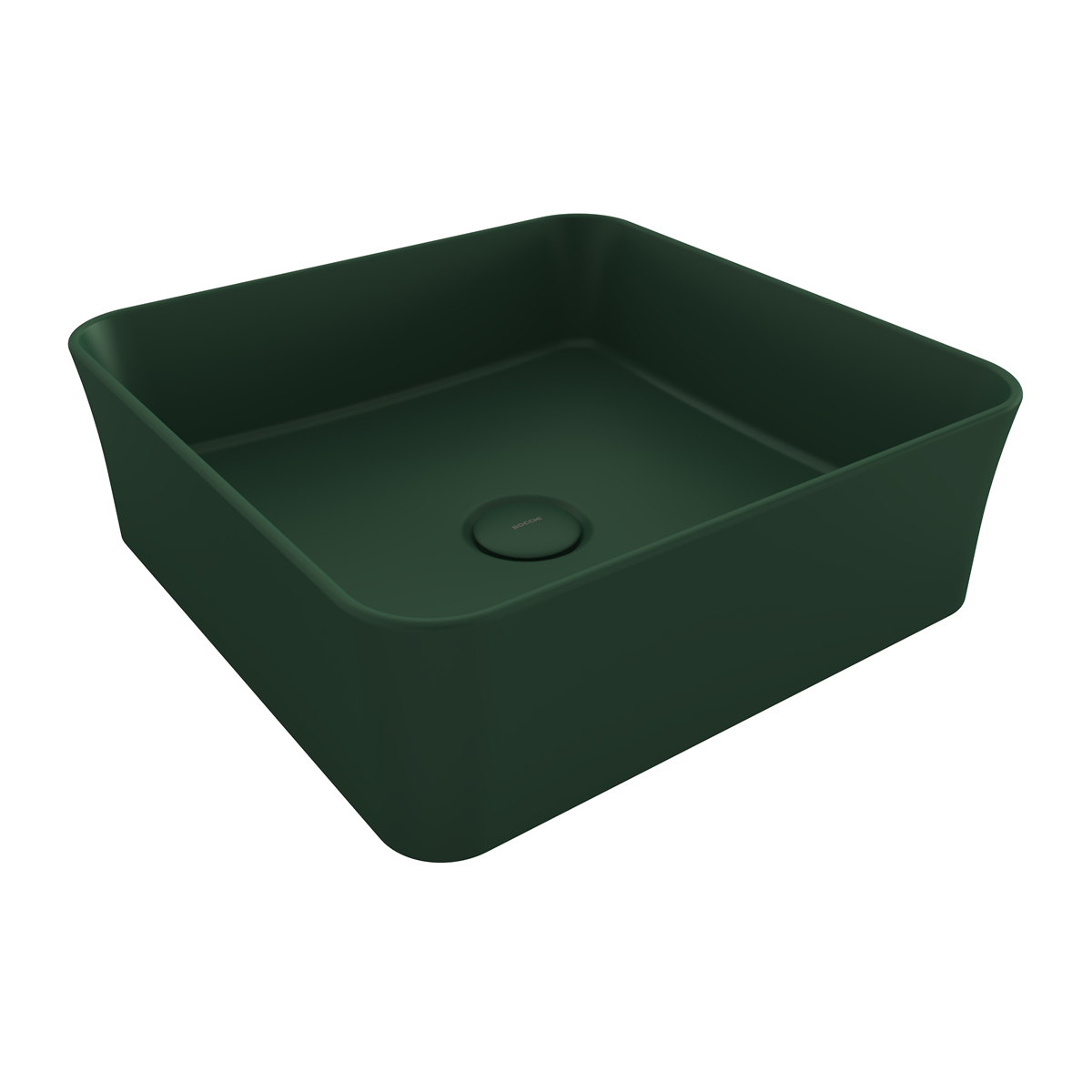 Bocchi Slim Line Kare Lavabo 38x38 cm Mat Yeşil
