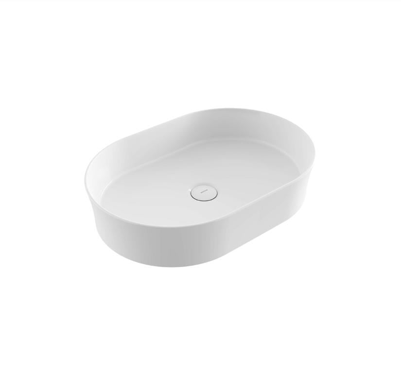 Bocchi Slim Line Oval Lavabo 55x38 cm Parlak Beyaz