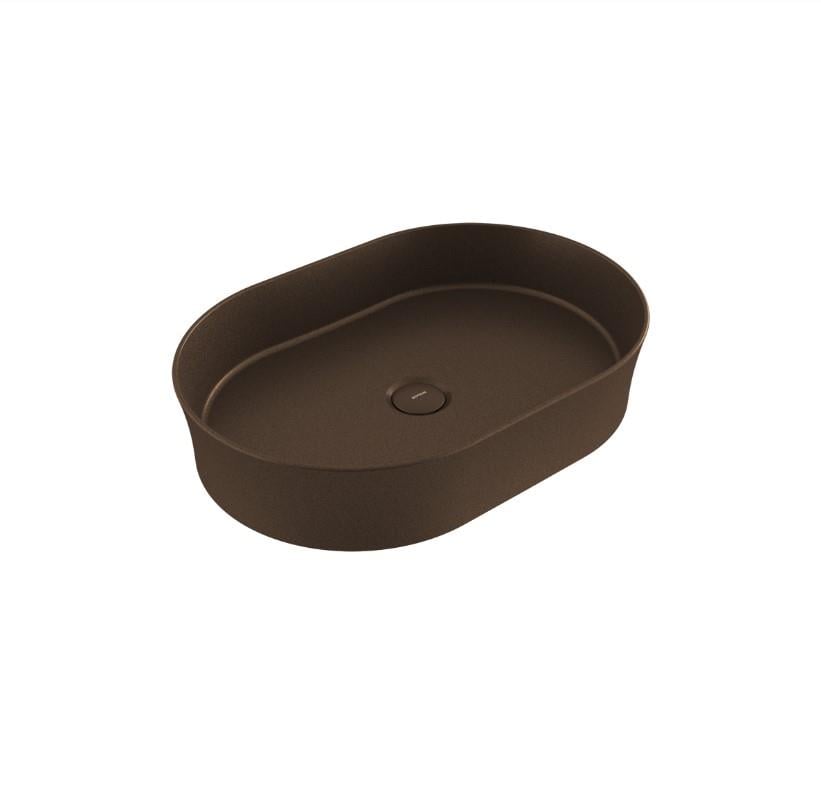 Bocchi Slim Line Oval Lavabo 55x38 cm Mat Bronz