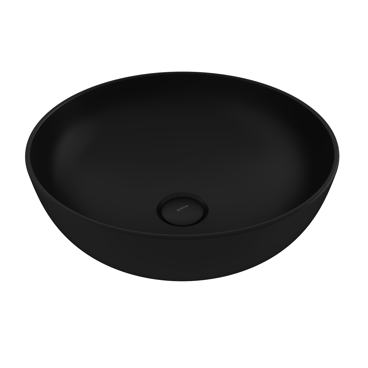 Bocchi Slim Line Yuvarlak Lavabo 38 cm Mat Siyah