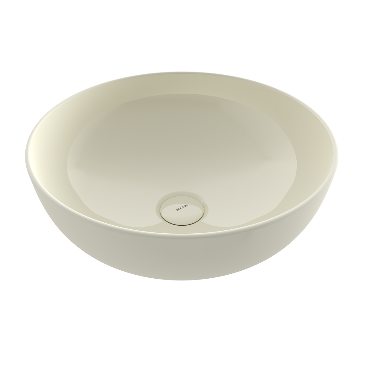 Bocchi Slim Line Yuvarlak Lavabo 38 cm Parlak Bisküvi