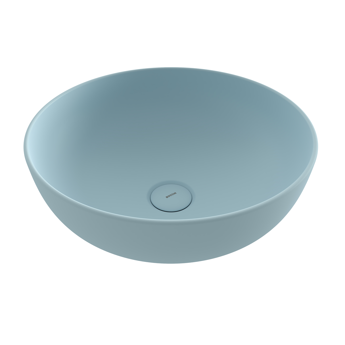 Bocchi Slim Line Yuvarlak Lavabo 38 cm Mat Buz Mavisi