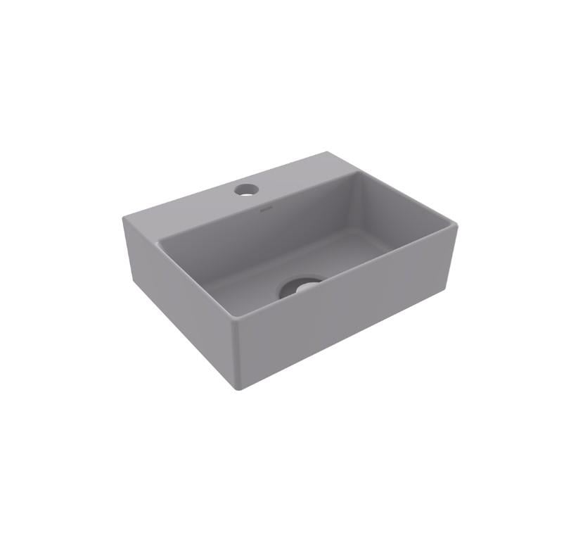 Bocchi Sottile Slim Line Dikdörtgen Lavabo 30x24 cm Mat Gri