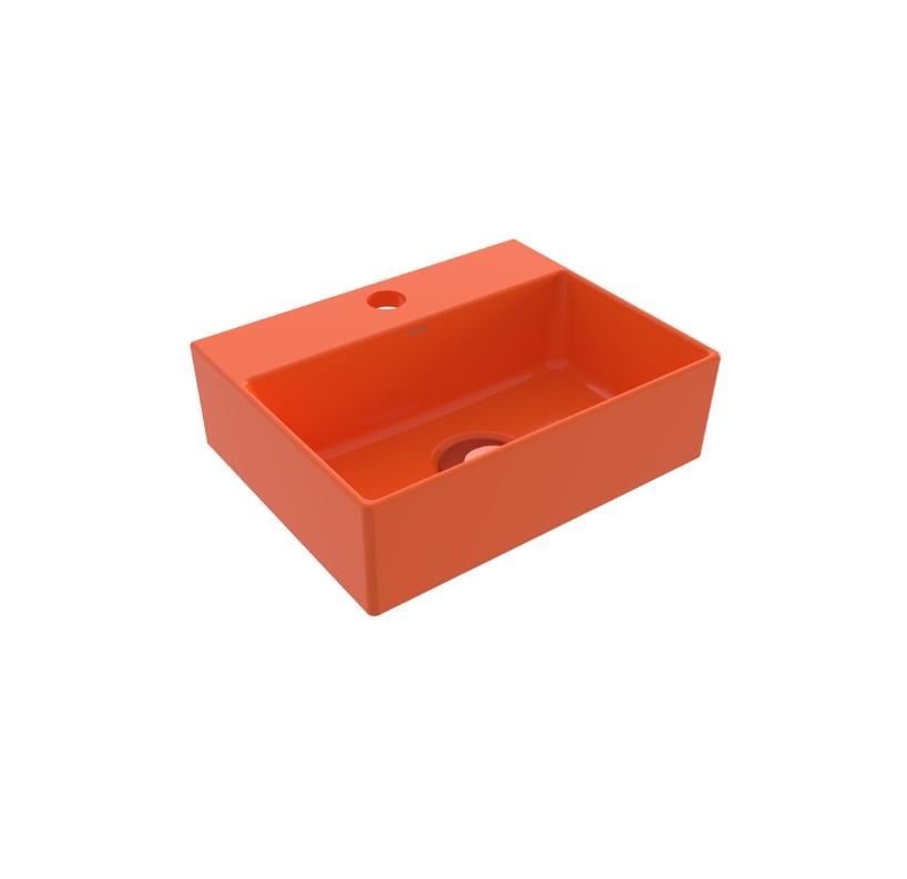 Bocchi Sottile Slim Line Dikdörtgen Lavabo 30x24 cm Parlak Turuncu
