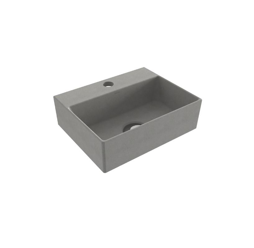 Bocchi Sottile Slim Line Dikdörtgen Lavabo 30x24 cm Mat Beton