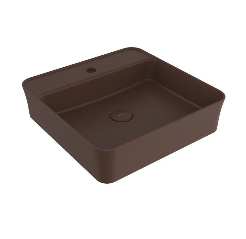 Bocchi Sottile Slim Line Kare Lavabo 45x45 cm Mat Kahve