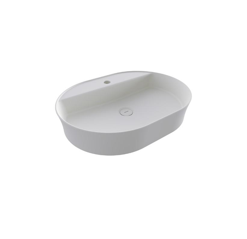 Bocchi Sottile Slim Line Oval Batarya Banklı Lavabo 60x45 cm Mat Beyaz