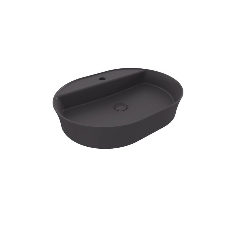 Bocchi Sottile Slim Line Oval Batarya Banklı Lavabo 60x45 cm Mat Antrasit