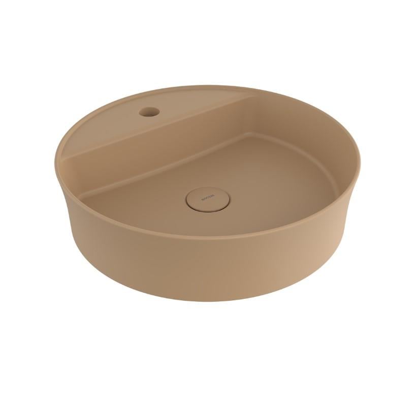 Bocchi Sottile Slim Line Yuvarlak Batarya Banklı Lavabo 45 cm Mat Kaşmir