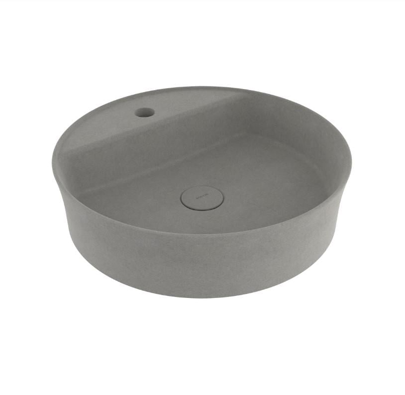 Bocchi Sottile Slim Line Yuvarlak Batarya Banklı Lavabo 45 cm Mat Beton