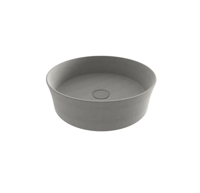 Bocchi Sottile Slim Line Yuvarlak Lavabo 38 cm Mat Beton