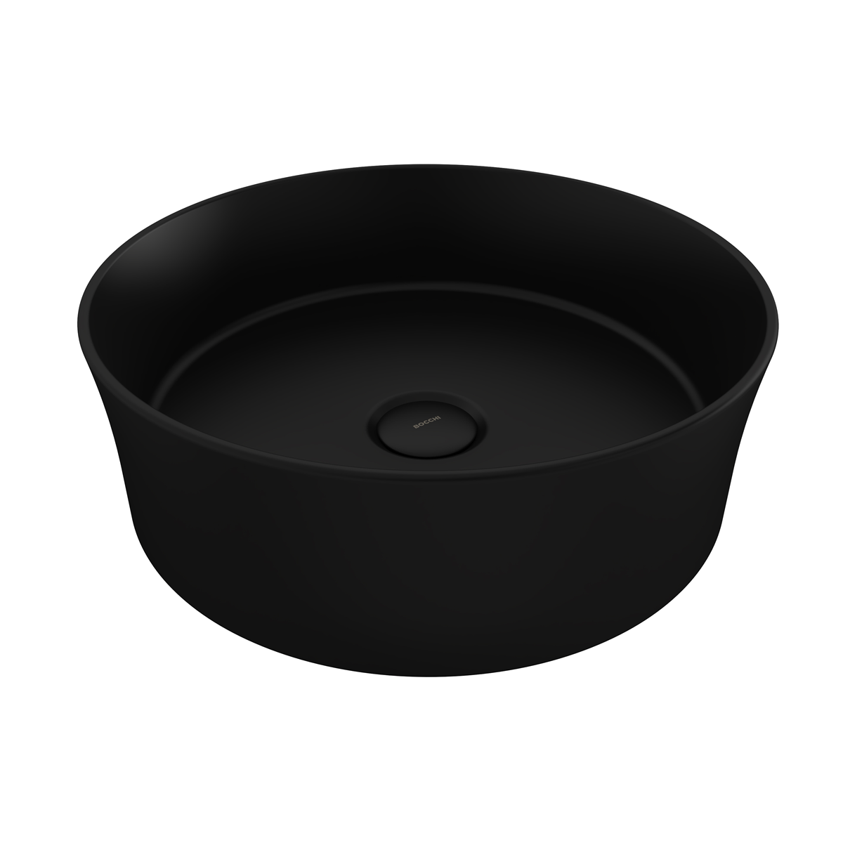 Bocchi Sottile Slim Line Yuvarlak Lavabo 38 cm Mat Siyah