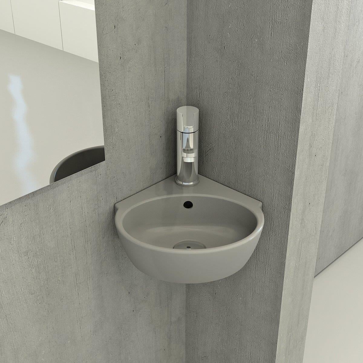 Bocchi Taormina Arch Köşe Lavabo 30 cm Mat Gri