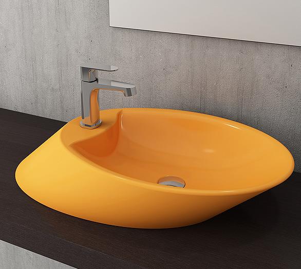 Bocchi Vessel Batarya Banklı Çanak Lavabo Mandalina Sarısı