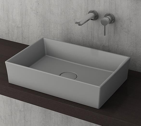 Bocchi Vessel Dikdörtgen Lavabo 56x38 cm Gri