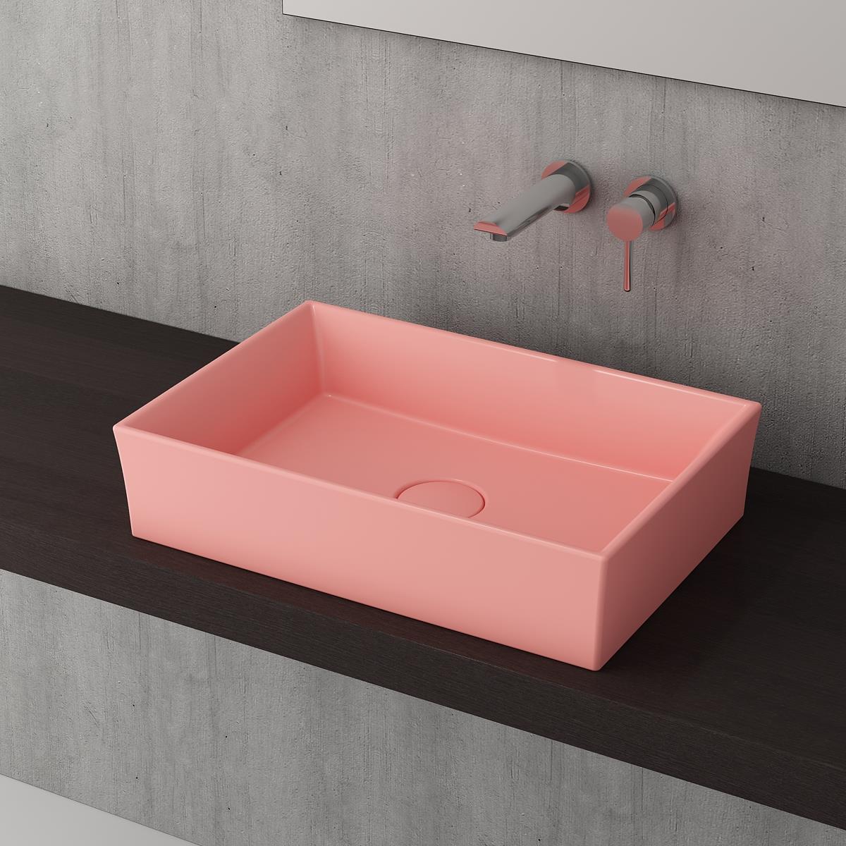 Bocchi Vessel Dikdörtgen Lavabo 56X38cm Mat Somon