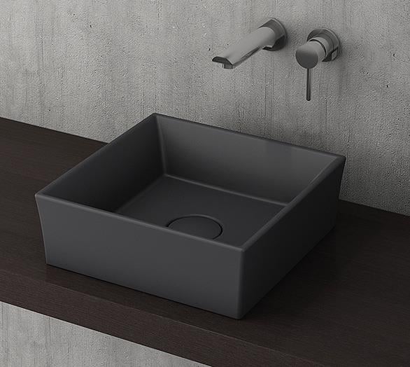 Bocchi Vessel Kare Lavabo 38x38 cm Antrasit