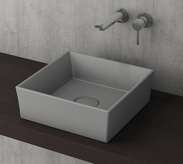 Bocchi Vessel Kare Lavabo 38x38 cm Gri