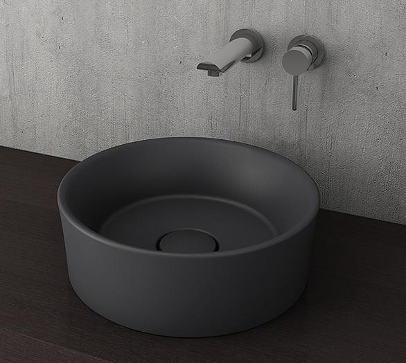 Bocchi Vessel Yuvarlak Çanak Lavabo 38 cm Antrasit