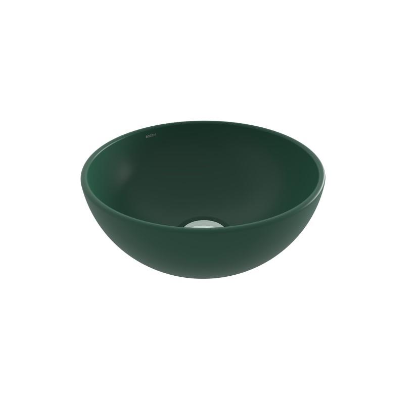 Bocchi Vessel Yuvarlak Mini Lavabo 26cm Mat Yeşil