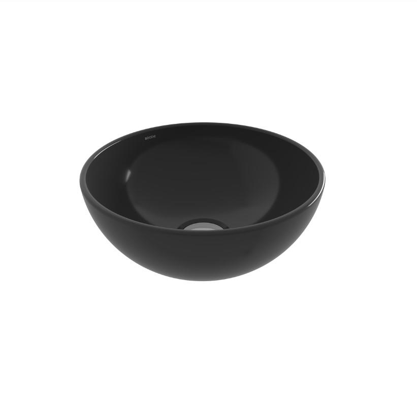 Bocchi Vessel Yuvarlak Mini Lavabo 26cm Parlak Siyah
