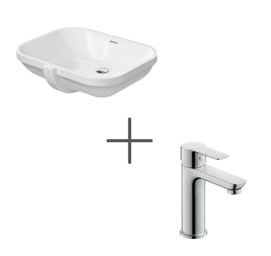 Duravit D-Code 56 cm Tezgahaltı Lavabo Ve  A.1 Lavabo Bataryası  Medium