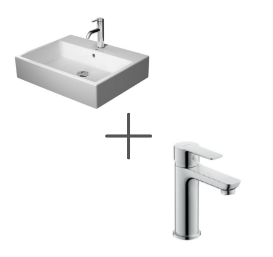 Duravit Vero Air 60 cm Lavabo Ve A.1 Lavabo bataryası, Medium
