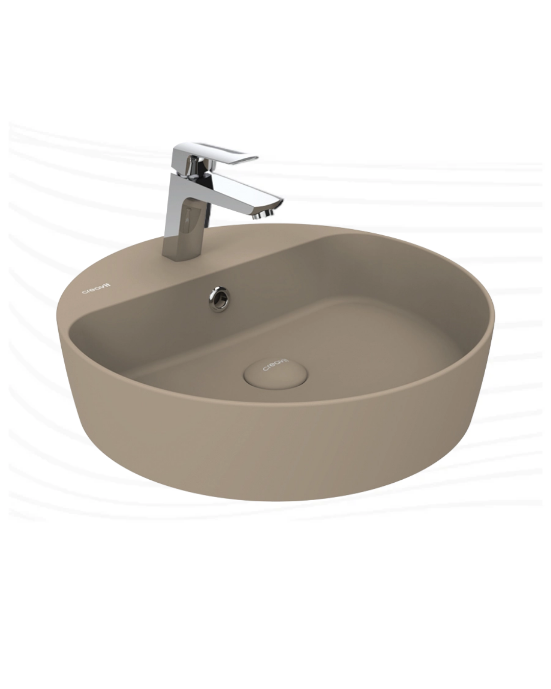 Creavit Loop Yuvarlak Çanak Lavabo 45 cm Mat Cappuccino LP146-00CM