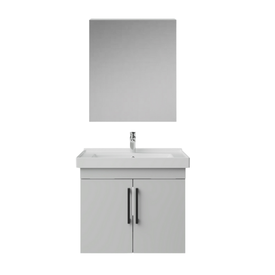 Creavit D20 Kapaklı Lavabo Dolabı Düz Ayna Takımı Beyaz 65 Cm