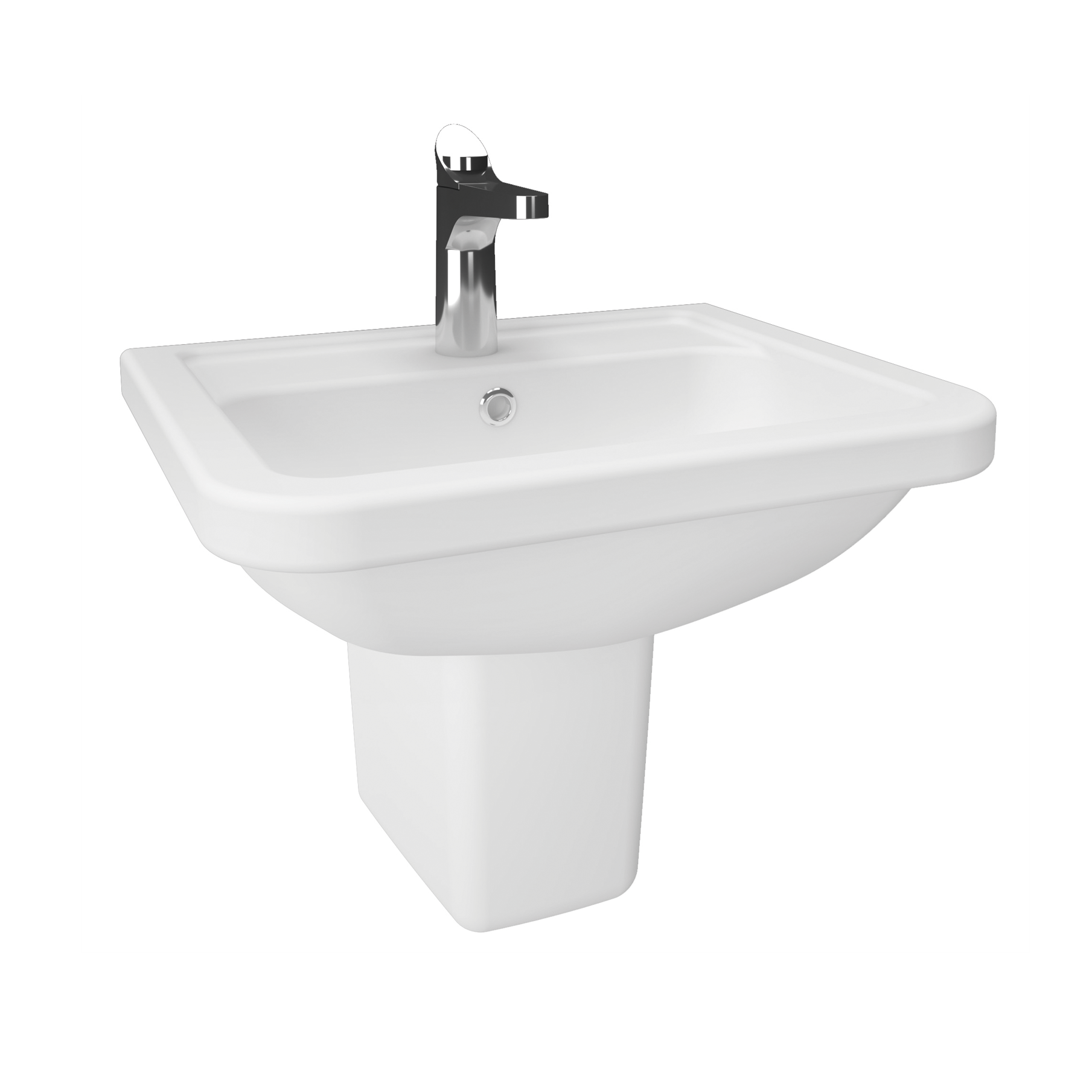 Creavit Key Yarım Ayak Köşeli Lavabo 40*50 cm