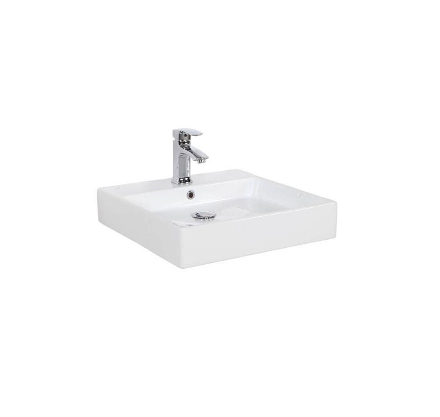 CREAVİT SETÜSTÜ 50x50 DÜZ KARE İNCE LAVABO