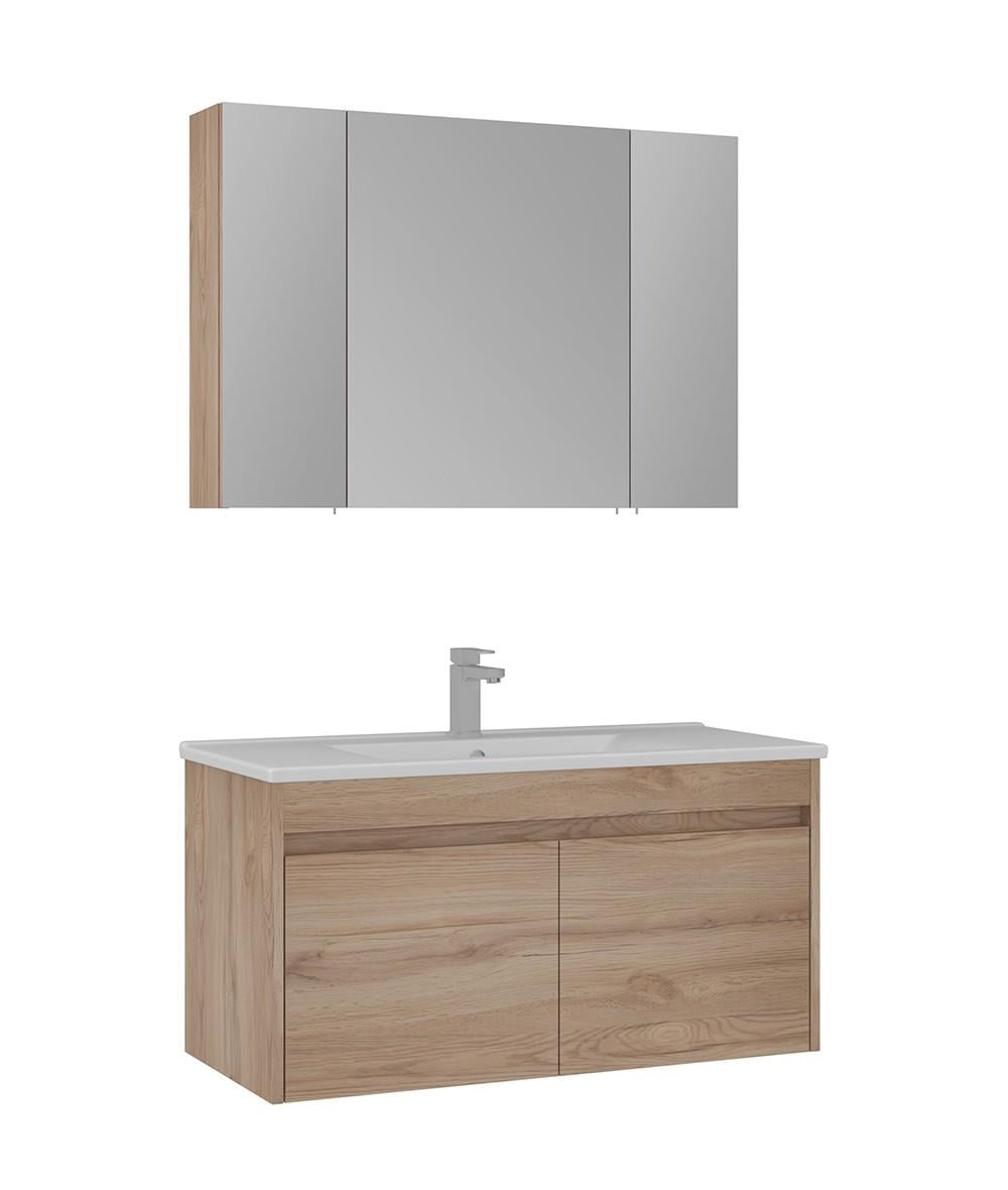 Orka Side 100 CM Kapaklı Banyo Dolabı Takım Legnano