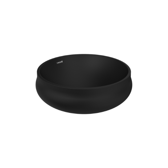 Creavit GO140 Gordo Tezgah Üstü Lavabo Ø40 cm Kömür Karası Mat Siyah