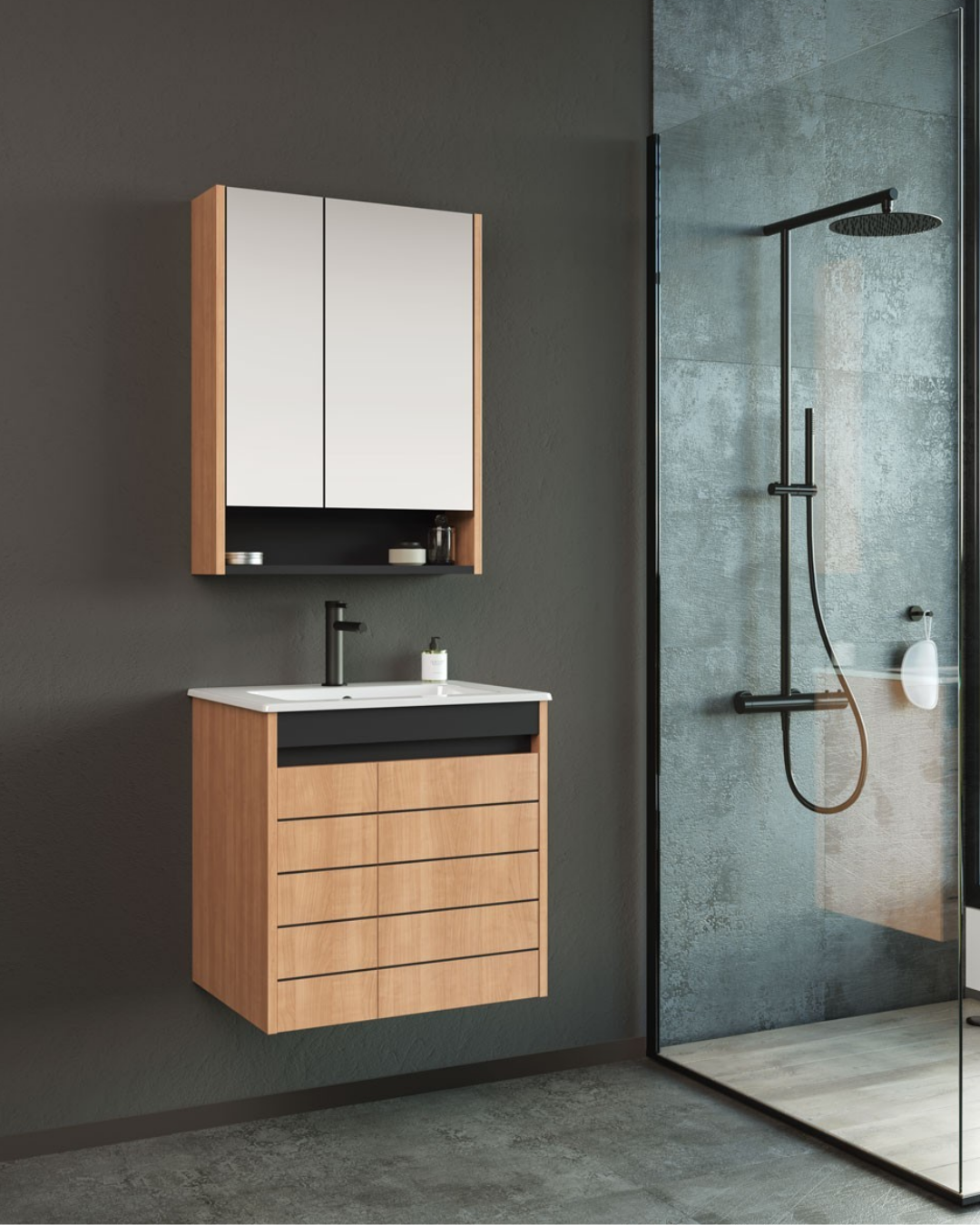 Orka Ricato 60 CM Banyo Dolabı Takım Morgana Kiraz