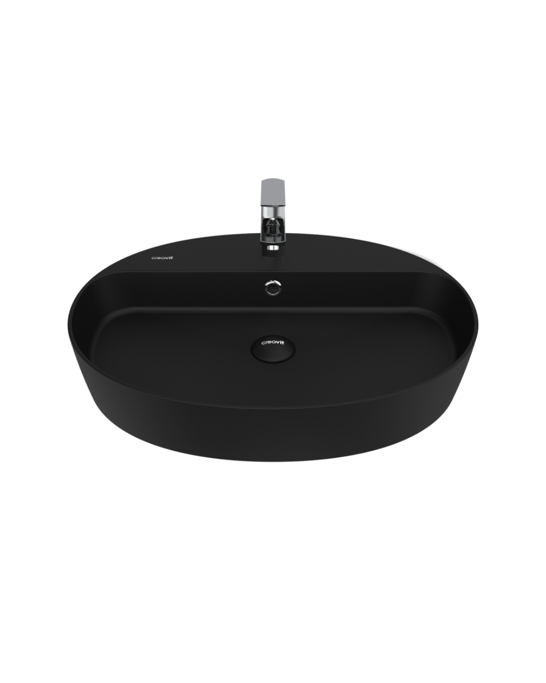 Creavit Loop Oval Çanak Lavabo 45x60 cm Mat Siyah LP161-00SM