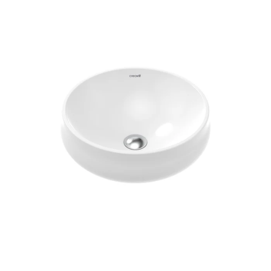Creavit GO140 Gordo Tezgah Üstü Lavabo Ø40 cm Parlak Beyaz