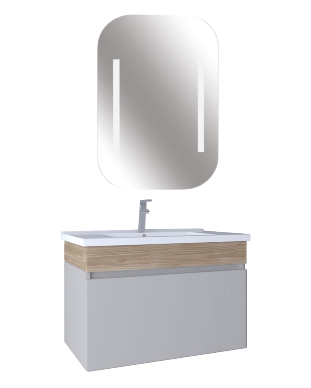Kobos Harmony 80 cm Banyo Dolabı Takımı Gri