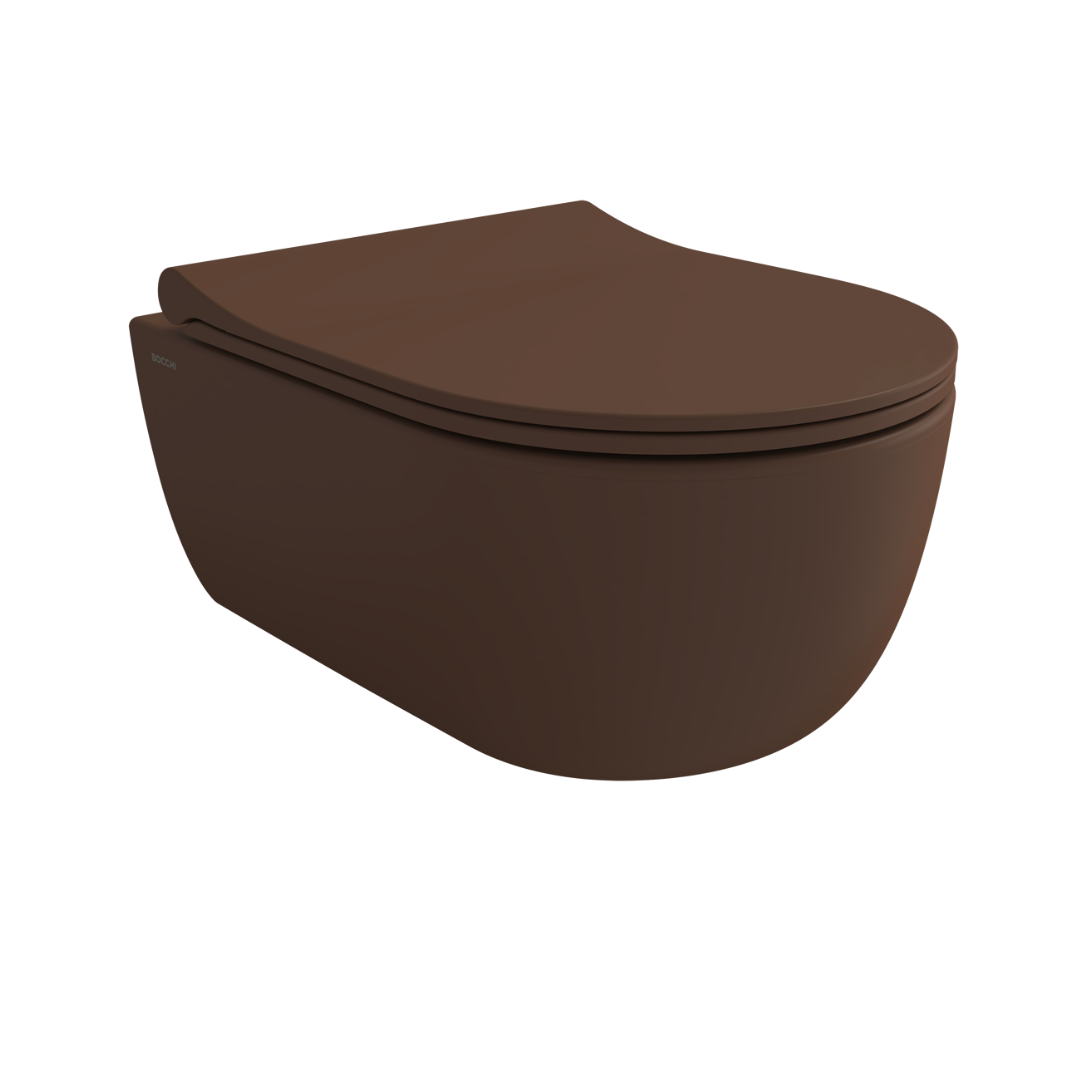 BOCCHİ 1416-025-0128 V-TONDO RIMLESS KLOZET VE KPK M KAHVE