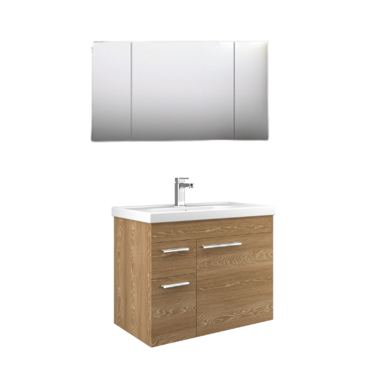 Orka Enez 100 cm Banyo Dolabı Takım Açık Meşe (Morgana Kiraz)