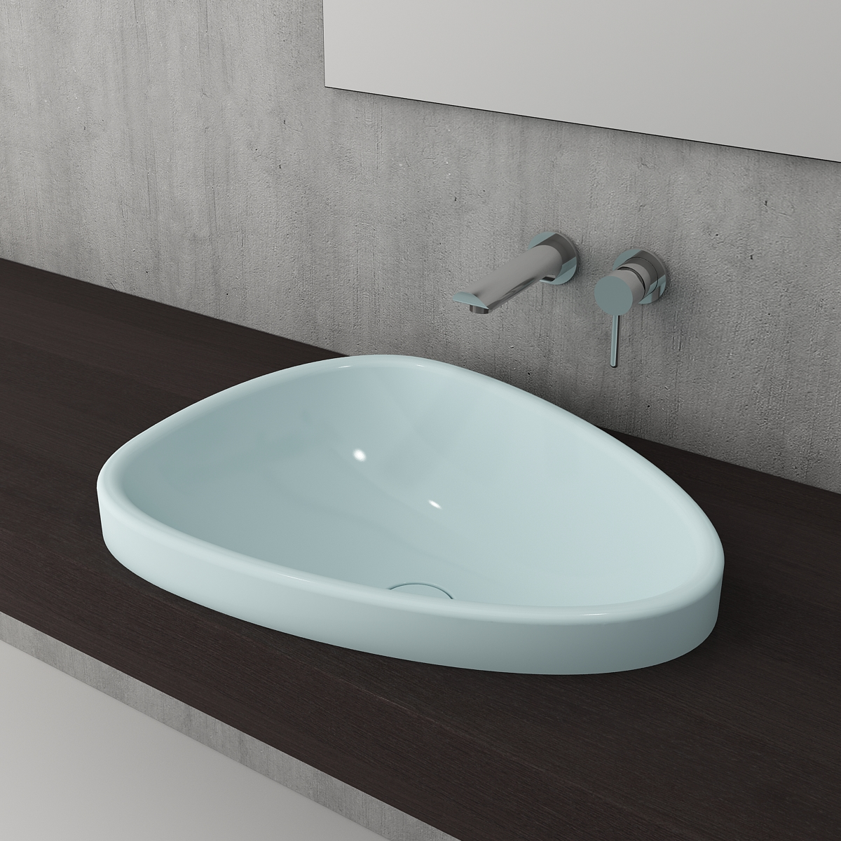 Bocchi 1112-029-0125 Etna Tezgahüstü Lavabo Mat Buz Mavisi 58 cm