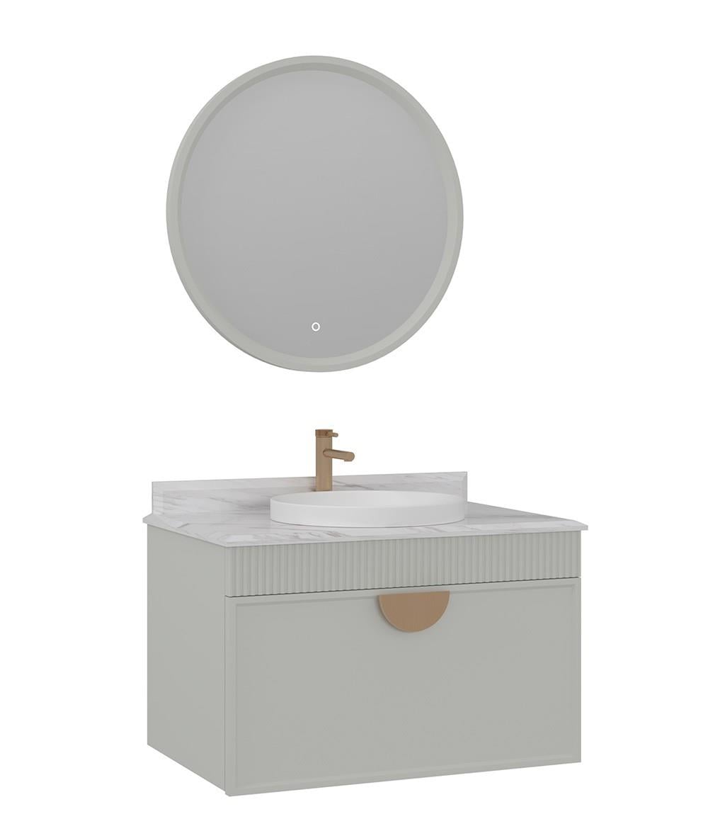 Orka Molino 80 cm Banyo Dolabı Takımı Mat Kaşmir
