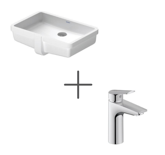 Duravit Vero Tezgah Altı Lavabo 49 cm Ve No.1 Lavabo Bataryası, Medium