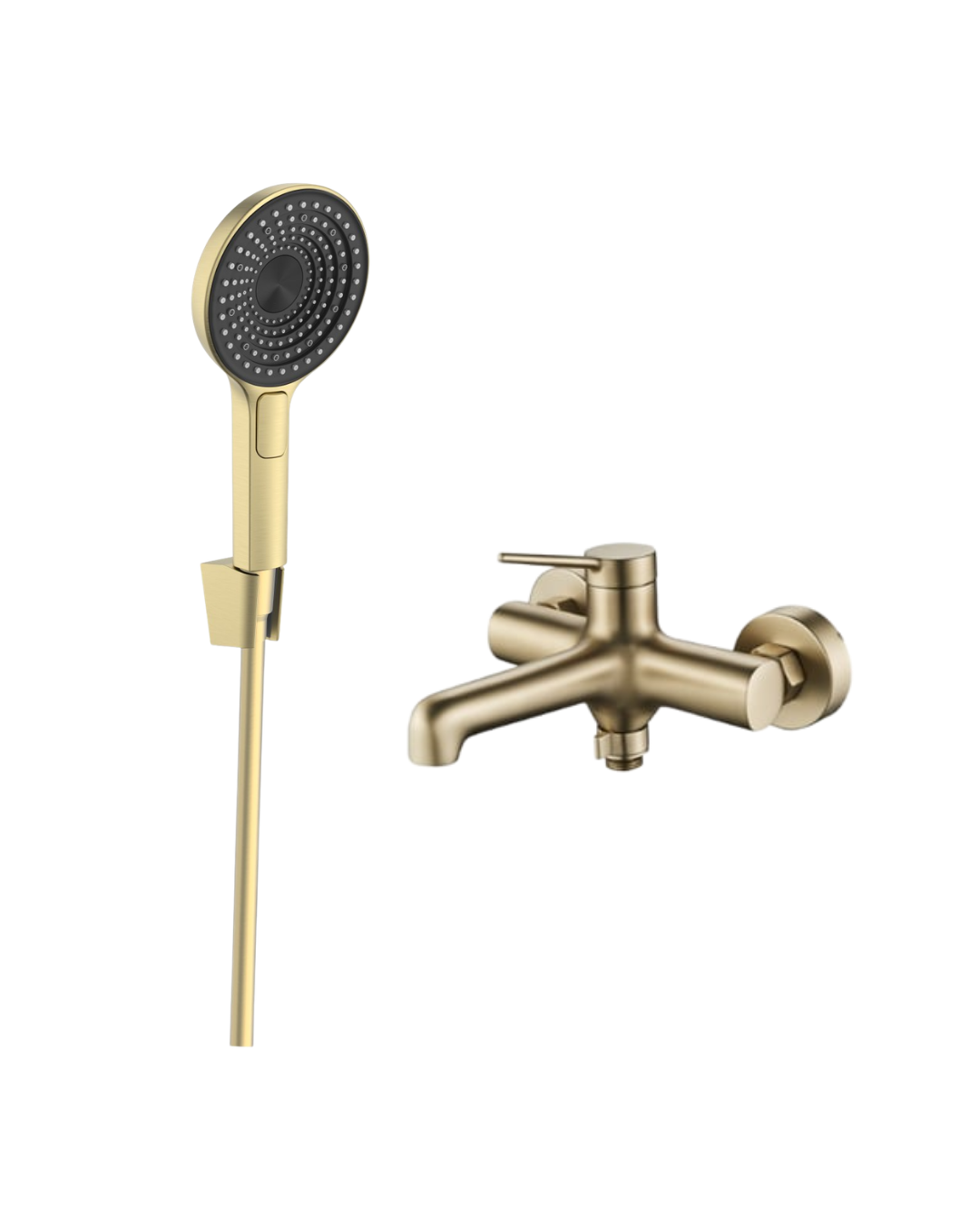 Creavit Flow 3 Fonksiyonlu El Duş Seti ve Flow Banyo Bataryası Brush Gold